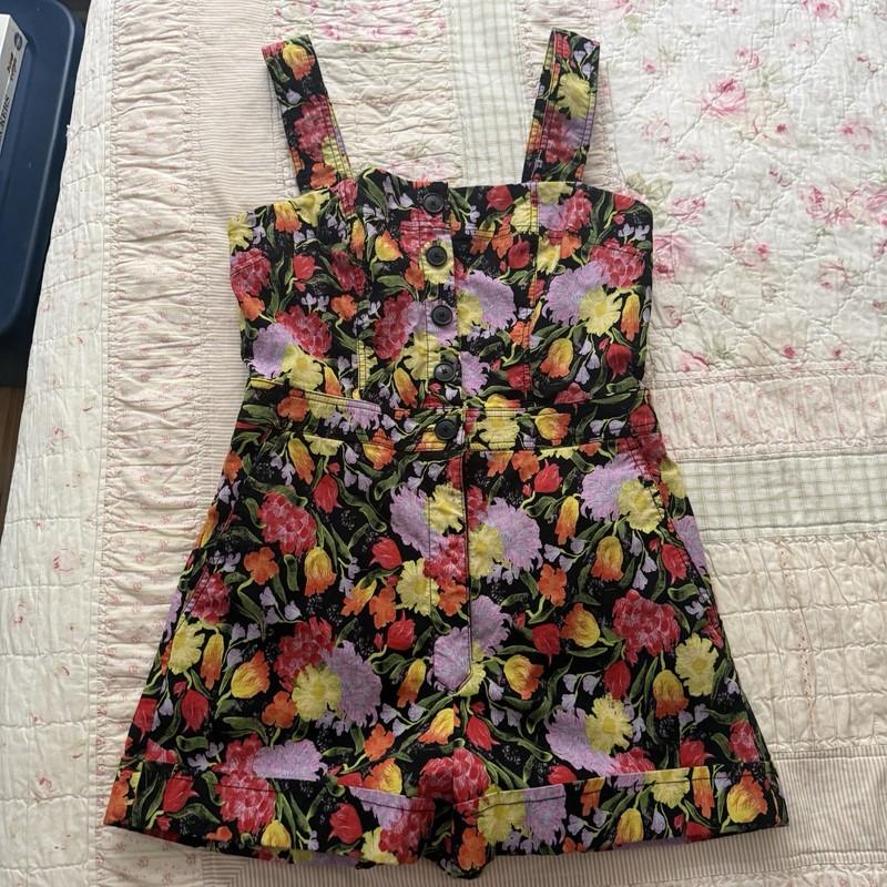 Yukiko Noritake Maeve Anthropologie Portside Button Front Romper Floral Size 10