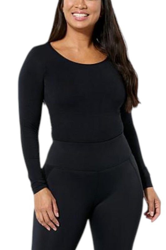 Yummie Women's Karlie Long-Sleeve Shaping Top Black