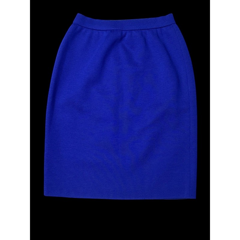 Yves Saint Laurent Wool Blue Skirt Size 9 From Japan COA