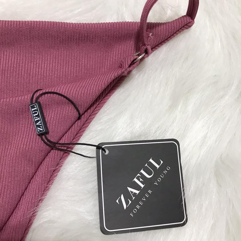 Zaful Size L Womens Pink String Bikini With Rings Swimsuit