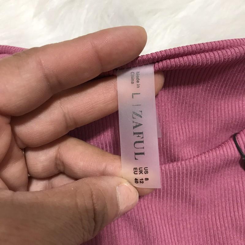 Zaful Size L Womens Pink String Bikini With Rings Swimsuit