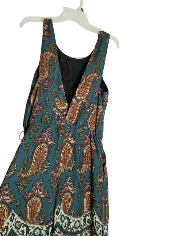 Zara Basic Womens Sleeveless Paisley Romper Jumpsuit With Pockets Size S