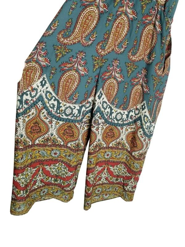 Zara Basic Womens Sleeveless Paisley Romper Jumpsuit With Pockets Size S