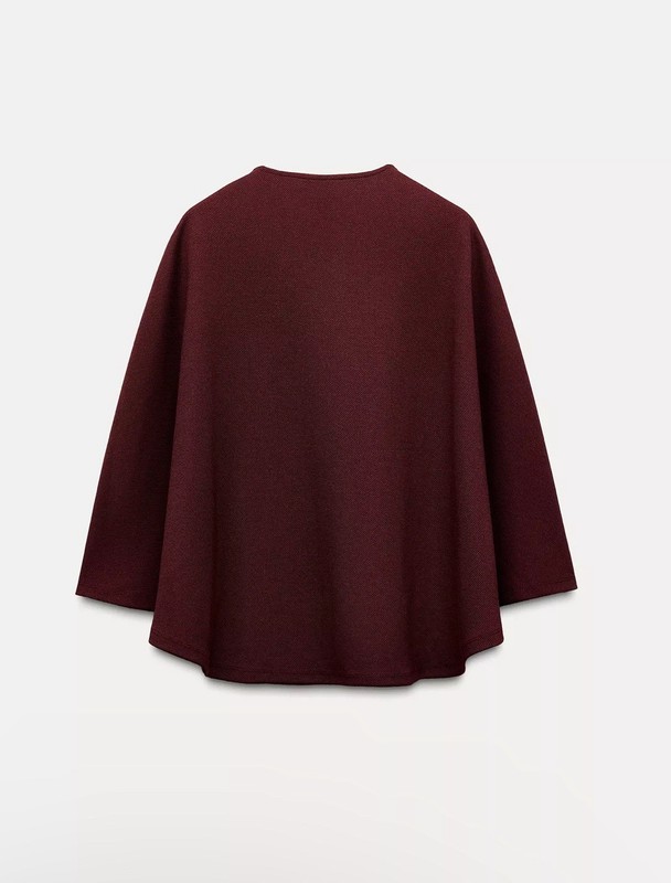 ZARA GOLD BUTTON BURGUNDY CAPE SZ S L 3644/162/681