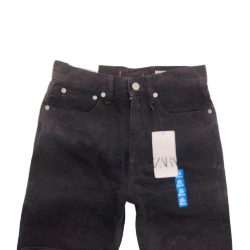 Zara Jeans The Relaxed Fit In Marble Black Size 2