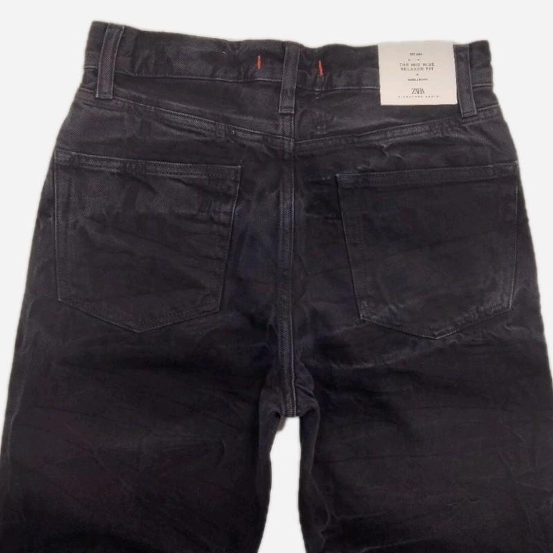 Zara Jeans The Relaxed Fit In Marble Black Size 2