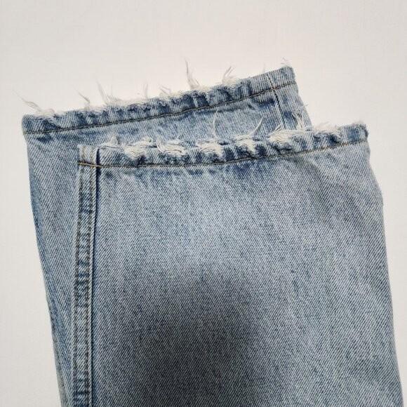 Zara Light Wash Rigid Denim High Rise Straight Leg Jeans Y2K Women's 4