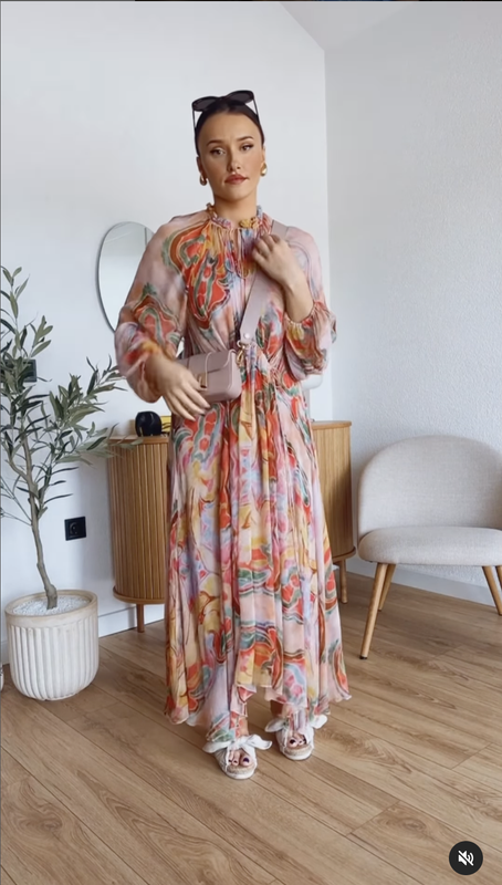 ZARA NEW SS24 PRINTED MIDI DRESS ZW COLLECTION 7908/165_SIZE M