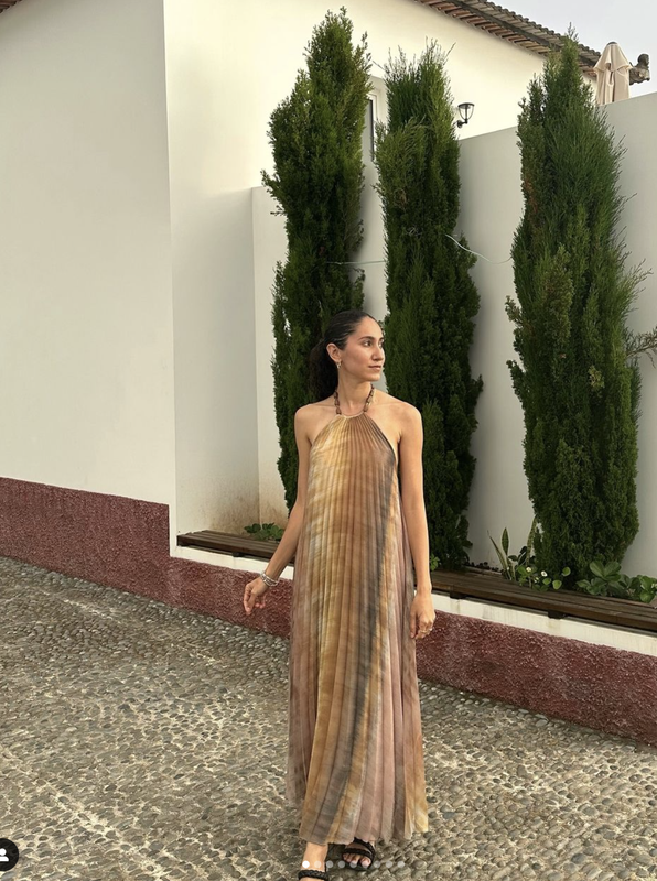 ZARA NEW SS24 TIE DYE PLEATED HALTER DRESS MULTICOLORED 3666/096_ALL SIZES