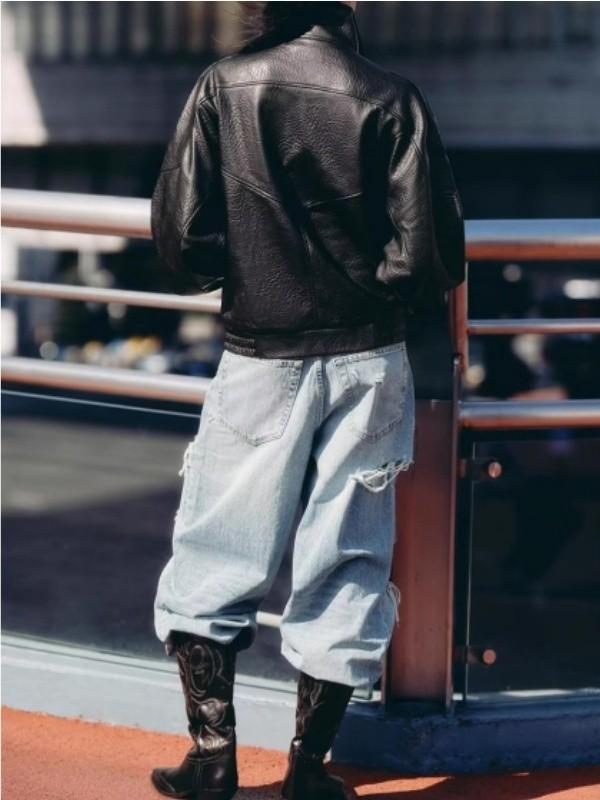 ZARA NEW Stylish Leather Long-sleeved V-neck Jacket As An Outerwear Piece