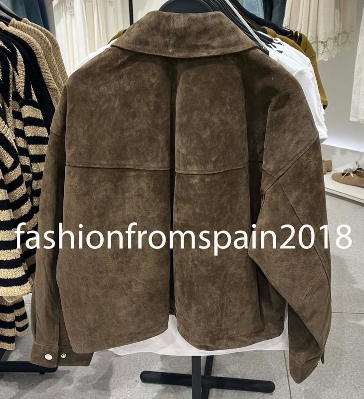 ZARA NEW WOMAN 100% LEATHER BOMBER JACKET KHAKI XS-XL 8073/253/505