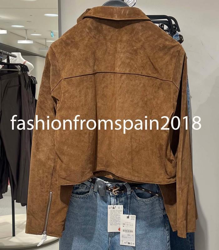 ZARA NEW WOMAN 100% LEATHER SHORT JACKET WHISKEY XS-XL 8073/255/776