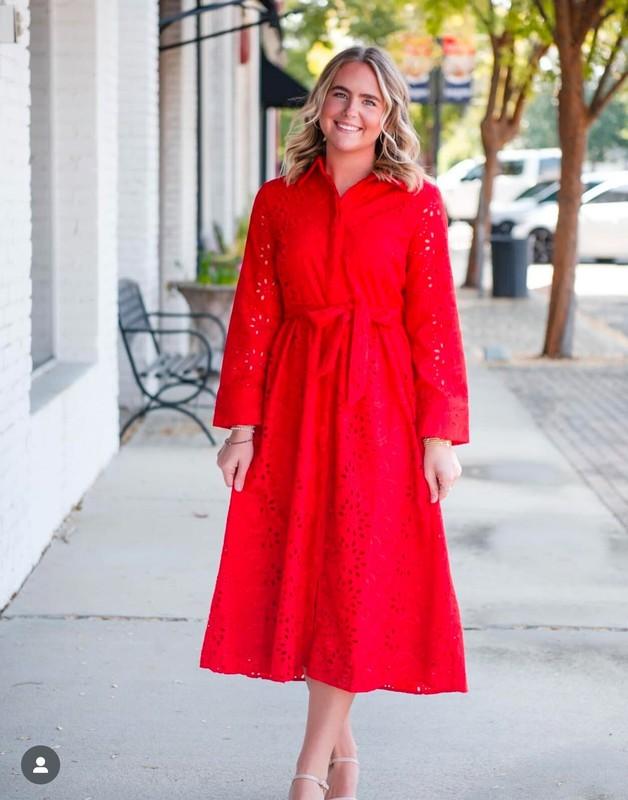 ZARA NEW WOMAN EMBROIDERED SHIRT DRESS ZW COLLECTION RED 8420/916