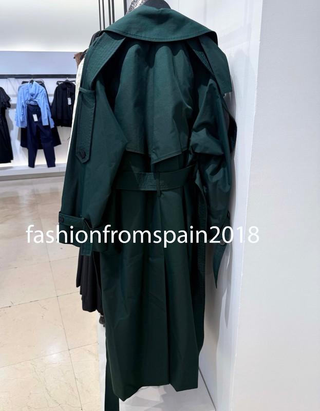 ZARA NEW WOMAN OVERSIZED WATER REPELLENT TRENCH COAT BOTTLE GREEN 0518/241/501
