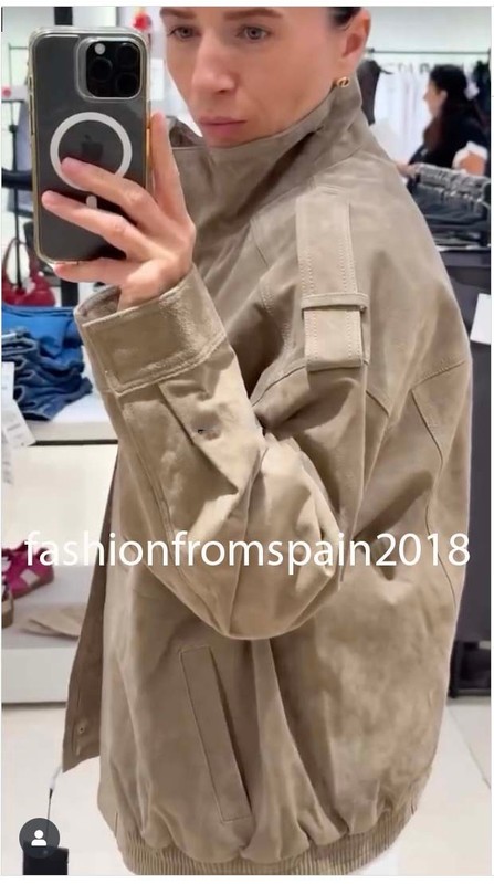 ZARA NEW WOMAN SUEDE LEATHER JACKET BROWN TAUPE XS-XL 4341/770/737