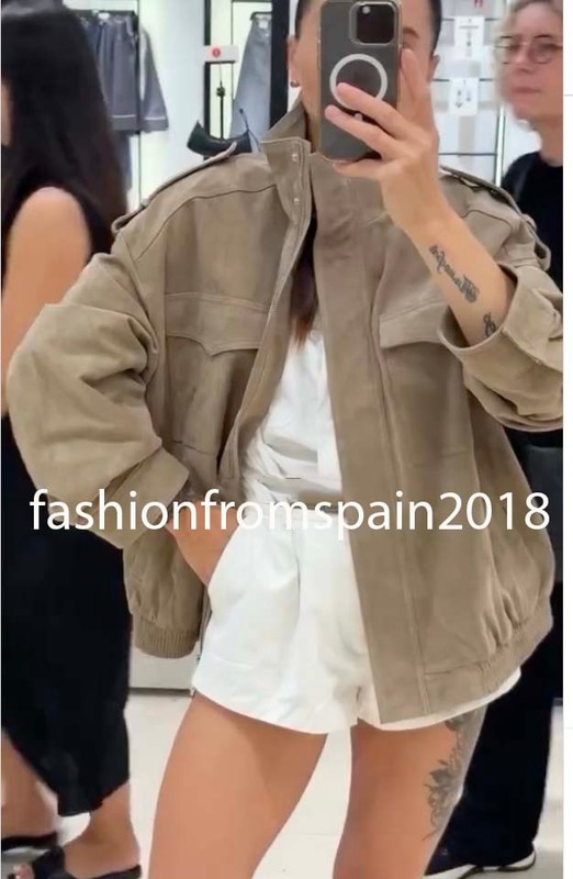 ZARA NEW WOMAN SUEDE LEATHER JACKET BROWN TAUPE XS-XL 4341/770/737