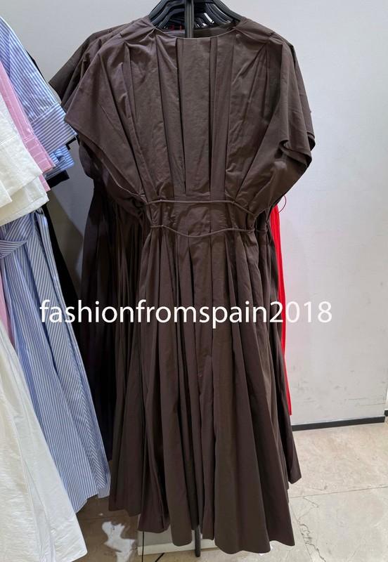 ZARA NEW WOMAN ZW COLLECTION PLEATED MIDI DRESS BROWN XS-XL 2965/395/700
