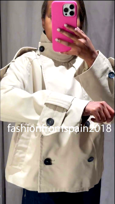 ZARA NEW WOMAN ZW WATER REPELLENT SHORT TRENCH COAT LIGHT BEIGE 0518/240/721