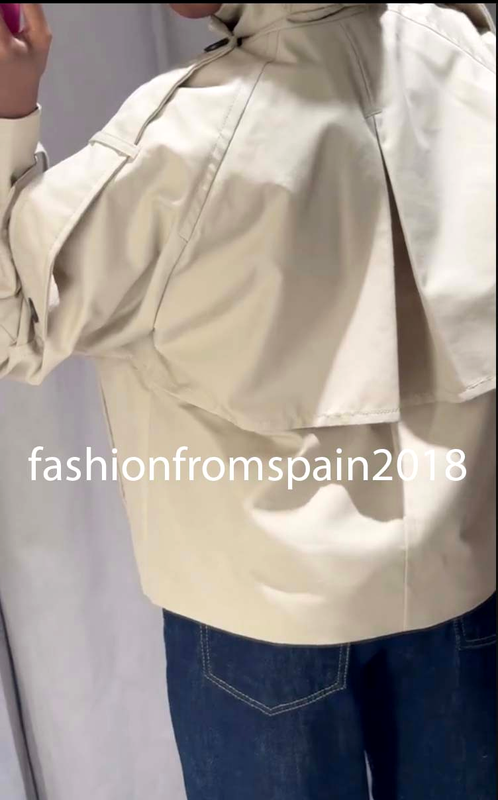 ZARA NEW WOMAN ZW WATER REPELLENT SHORT TRENCH COAT LIGHT BEIGE 0518/240/721