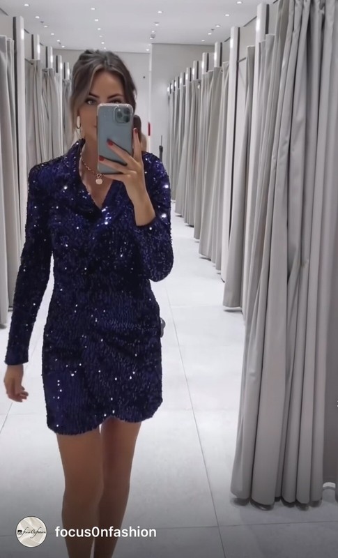 ZARA NWT WOMAN Fw22 SEQUIN COLLAR BLAZER MINI DRESS Purple 0387/195 Size XS-L