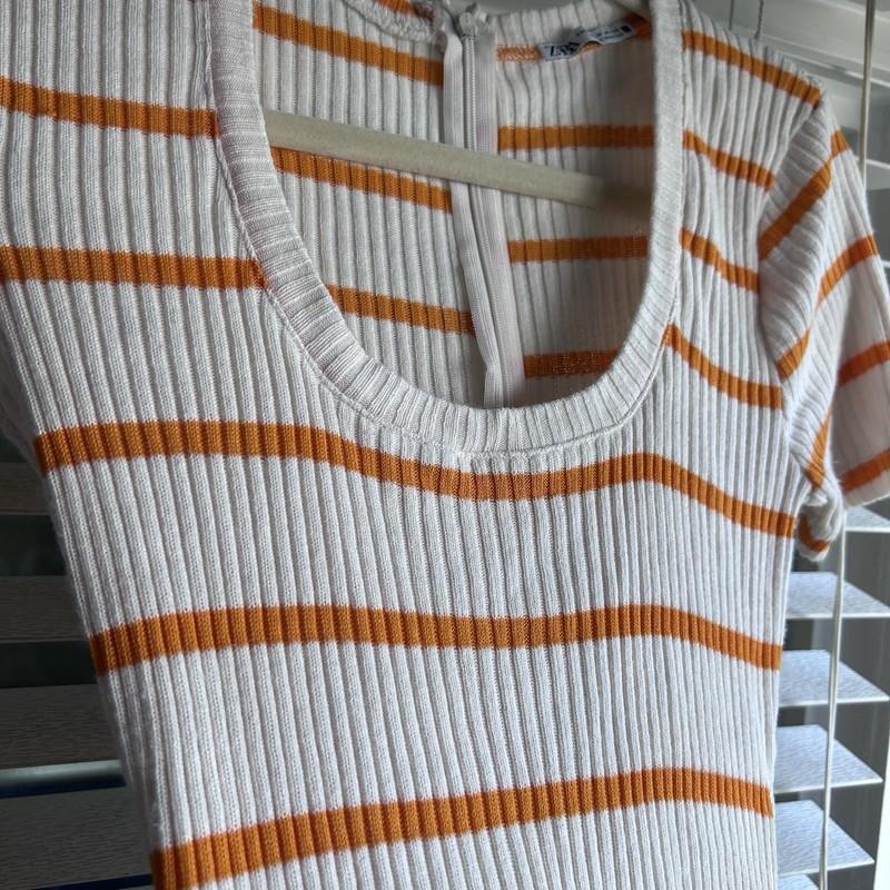 Zara Orange Striped Romper