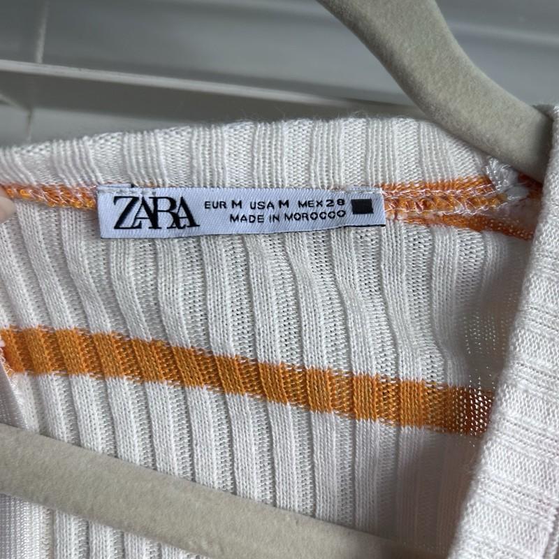 Zara Orange Striped Romper