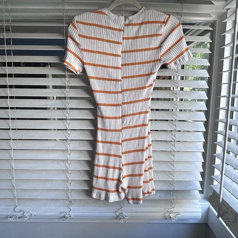 Zara Orange Striped Romper