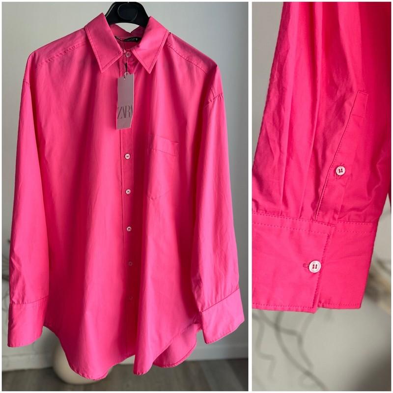 ZARA OVERSIZED POPLIN SHIRT FUCHSIA NWT S M L