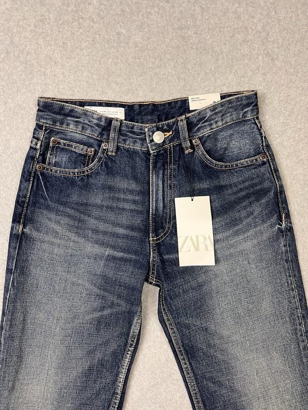 Zara Straight Leg Ankle Jeans Women's 2 Medium Wash Blue Denim Cropped NWT