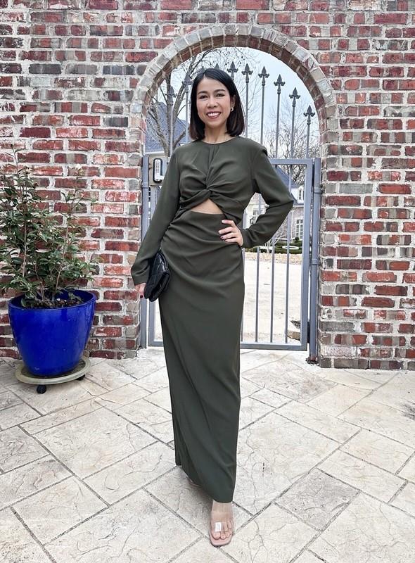 ZARA WOMAN KHAKI ZW COLLECTION CUT-OUT MIDI DRESS REF:4437/066_FW23 NWT_Sizes