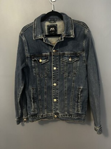 Zara Women's Dark Wash Denim Jean Jacket Size Large