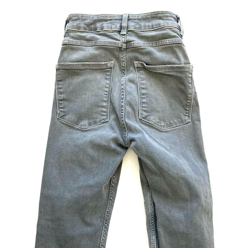Zara Women's Jeans Size 2 Gray Super Skinny High Waist Distressed Hems