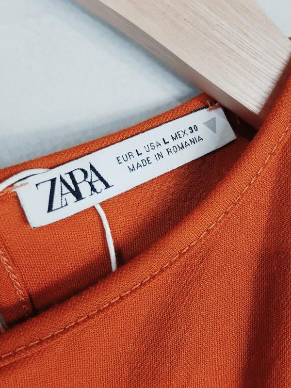[ ZARA ] Womens Burnt Orange Long Sleeve Jumpsuit Size L Or AU 14