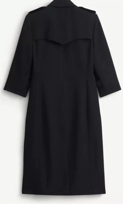 Zara X Kate Moss Long Trench Coat Black Size M 9395/785 New