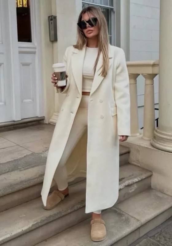 ZARA ZW COLLECTION TAILORED WOOL BLEND COAT WHITE FW24/25 XS-XXL REF. 9047/632