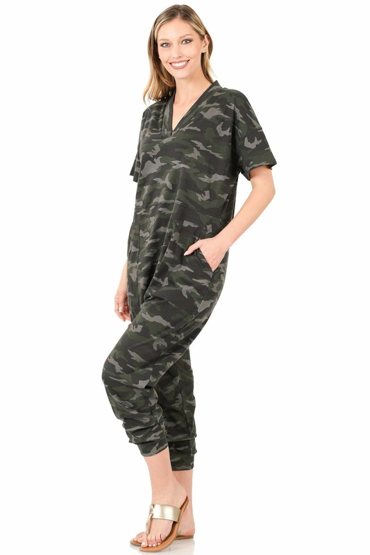 Zenana Camo Harem Jumpsuit NEW Comfy
