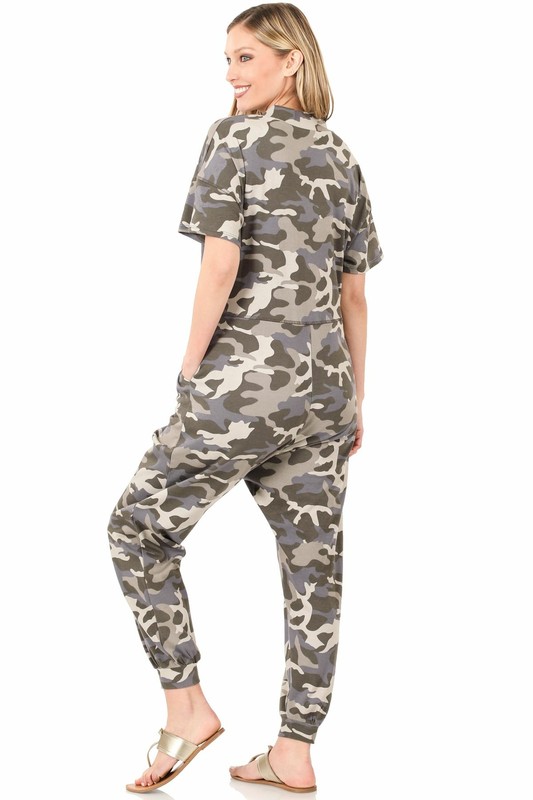 Zenana Camo Harem Jumpsuit NEW Comfy