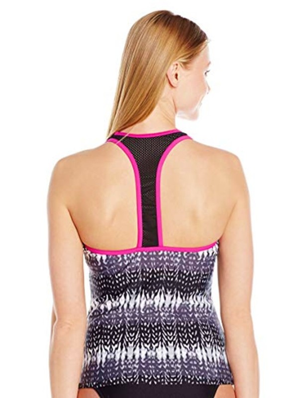 ZeroXposur Mulberry Mesh Racerback Tankini Swim Top Swimwear Women's 6 8 #3510