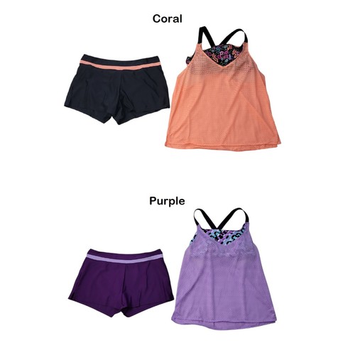 ZeroXposur Women’s 2-Piece Wide Strap Tankini Set Size Small Purple