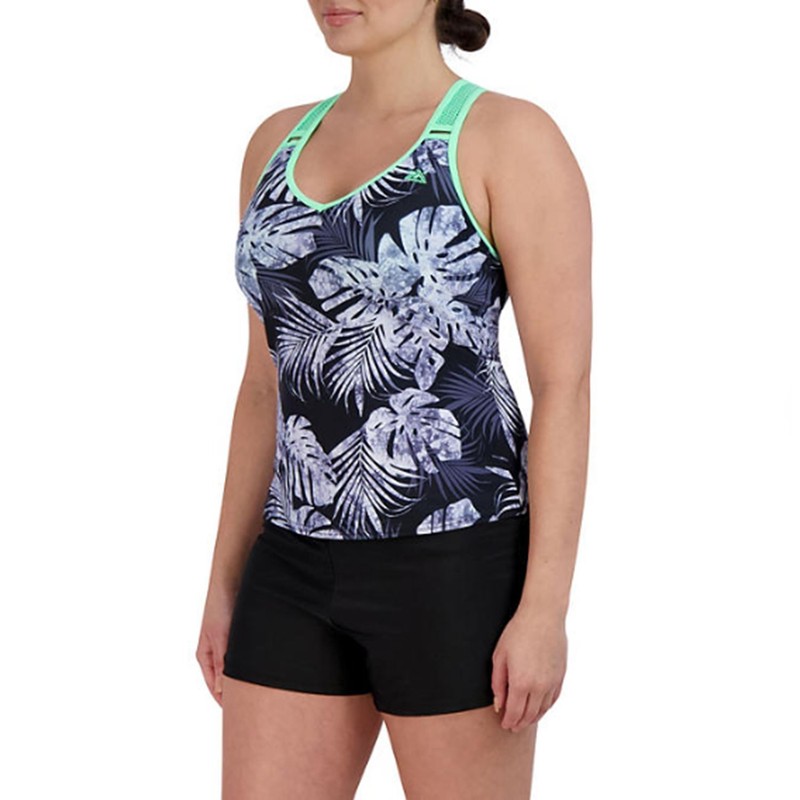 ZEROXPOSUR WOMEN'S O-RING ACTION TANKINI SWIMSUIT~MULTIPLE COLOR & SIZE NEW