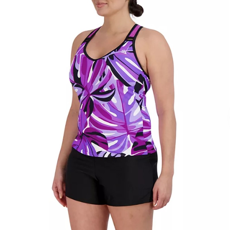 ZEROXPOSUR WOMEN'S O-RING ACTION TANKINI SWIMSUIT~MULTIPLE COLOR & SIZE NEW