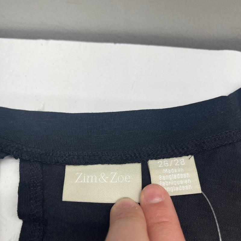 Zim & Zoe Lilly Black Short Sleeve Dress Women’s Size 26/28 New