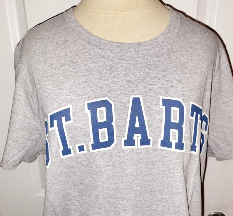 Zoe + Liv Women's Light Gray & Navy St. Bart's Graphic T Tee Shirt Size XL NWT
