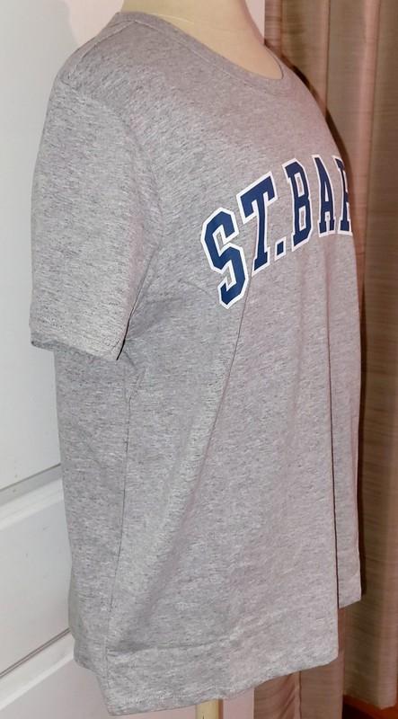 Zoe + Liv Women's Light Gray & Navy St. Bart's Graphic T Tee Shirt Size XL NWT