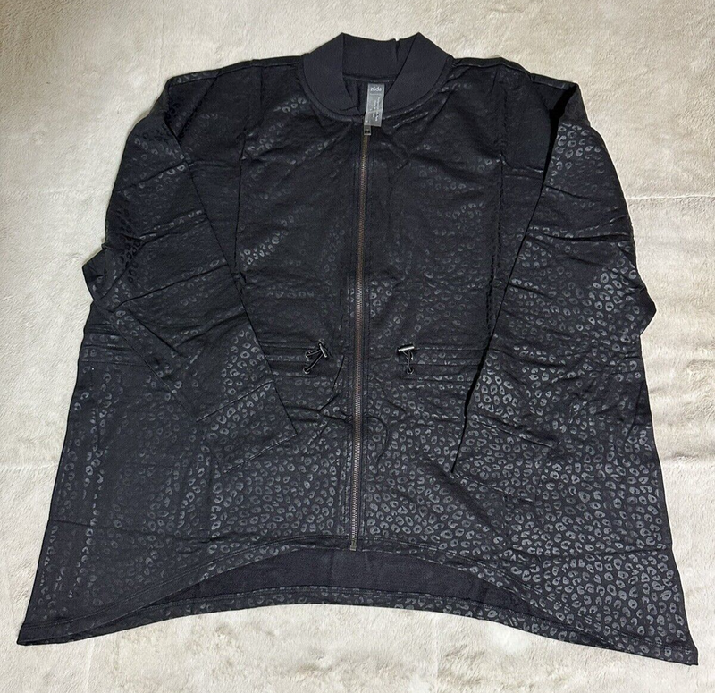 Zuda Jacket Mid Lenth Womens Size L Z-Knit Foil Printed With Black A389168