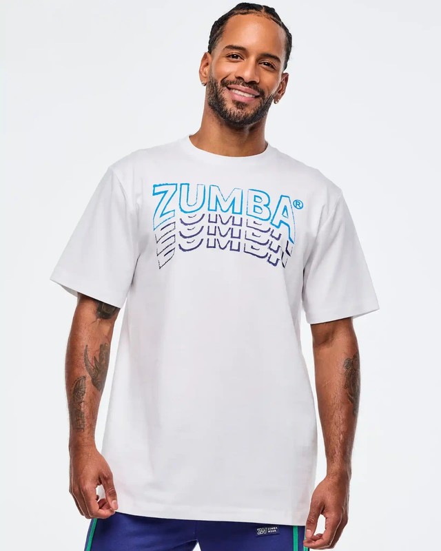 Zumba Sizzllin' Crew Neck Tee +FREE TOWEL One Size-Choose Black White Or Pink