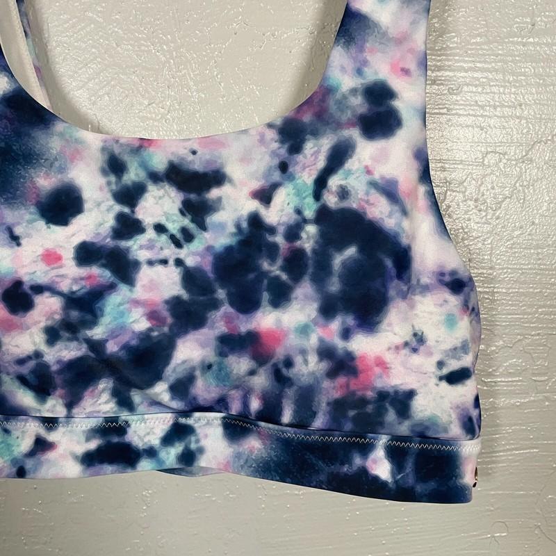 Zyia Swimwear Women Plus Size XXXL Blue White Pink Tie Dye Bikini Top Padded