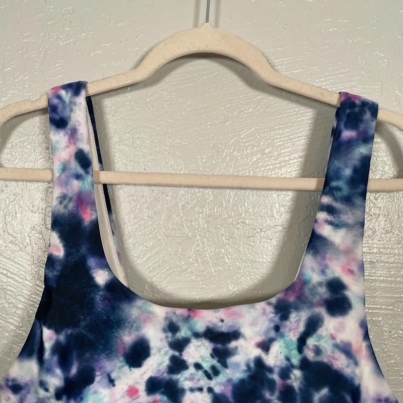 Zyia Swimwear Women Plus Size XXXL Blue White Pink Tie Dye Bikini Top Padded