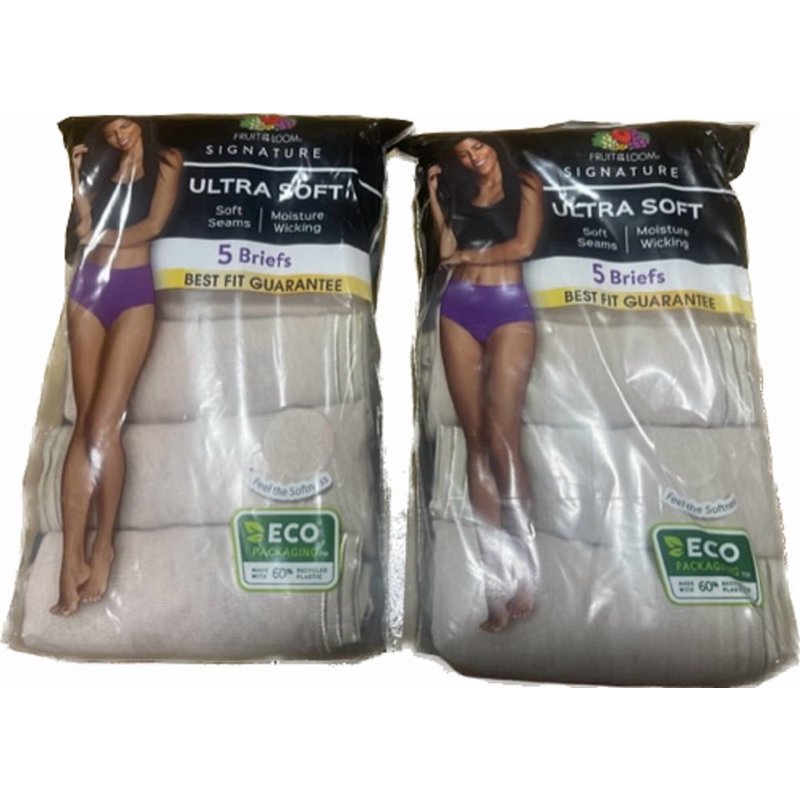 10 Pack Fruit of the Loom SIgnature Brief Ultra Soft Cotton Blend Moisture Wicking Beige Panties 6