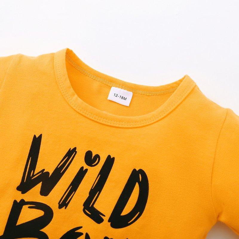 2T Toddler Boys Clothes 3T Toddler Boys Summer 2PCS Outfits Letter Print Short Sleeve Shirt Top Shorts Set Yellow